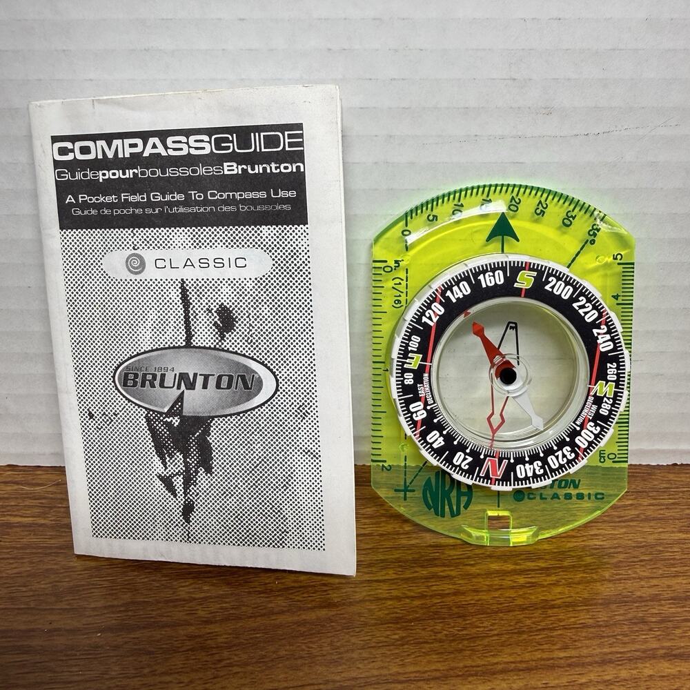 BRUNTON Classic Compass 9020G Optic Green Baseplate, Rotating Analog